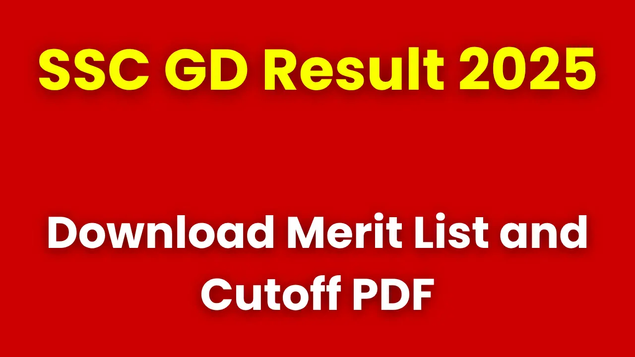 SSC GD Result 2025 Out Pdf download